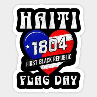 Celebrate Haiti 1804 Heart Flag Day- Patriotic Heritage Pride Sticker